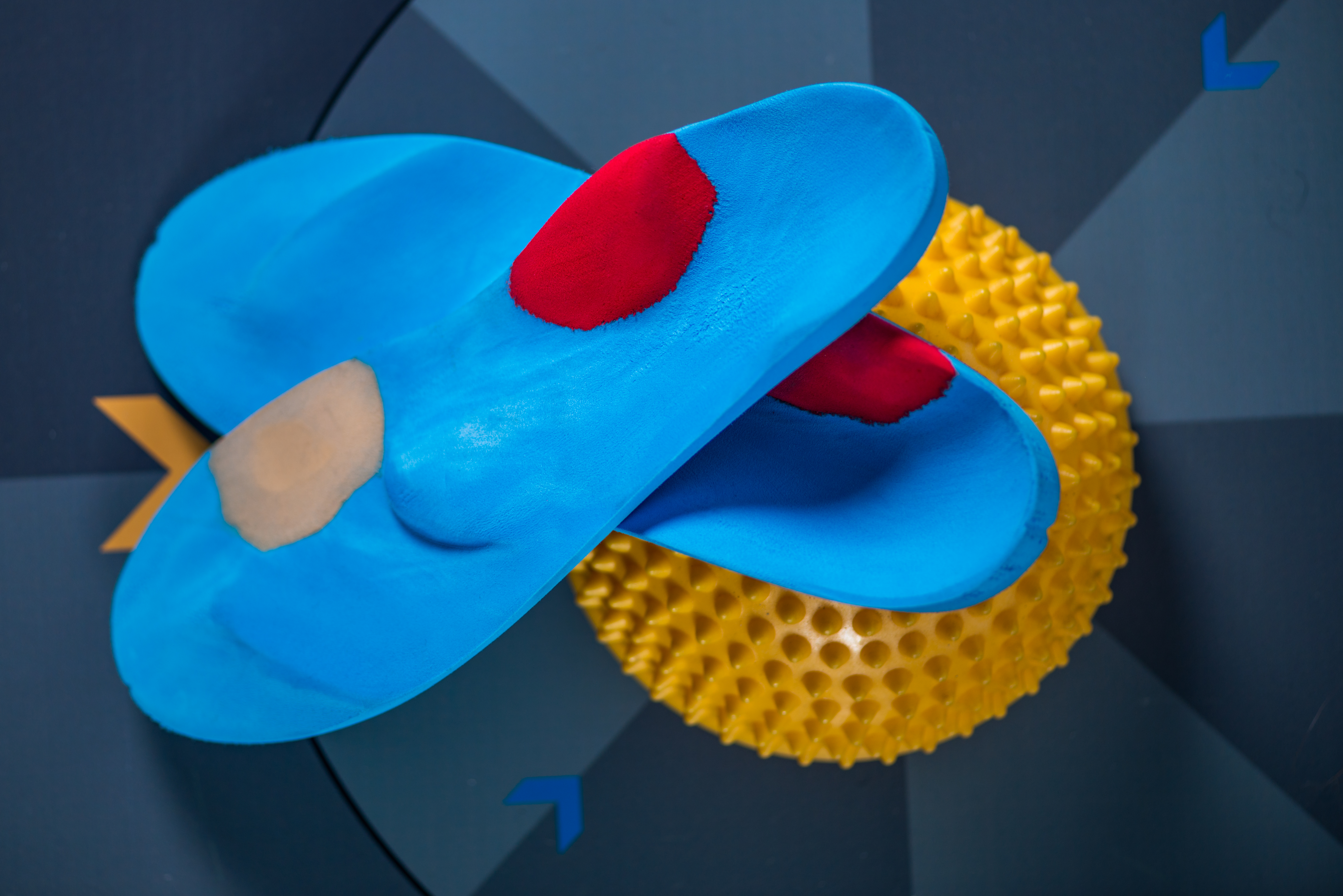 Close up for blue insoles Close up for blue insoles
